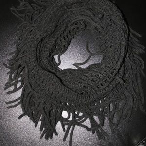 Black Fringe Scarf